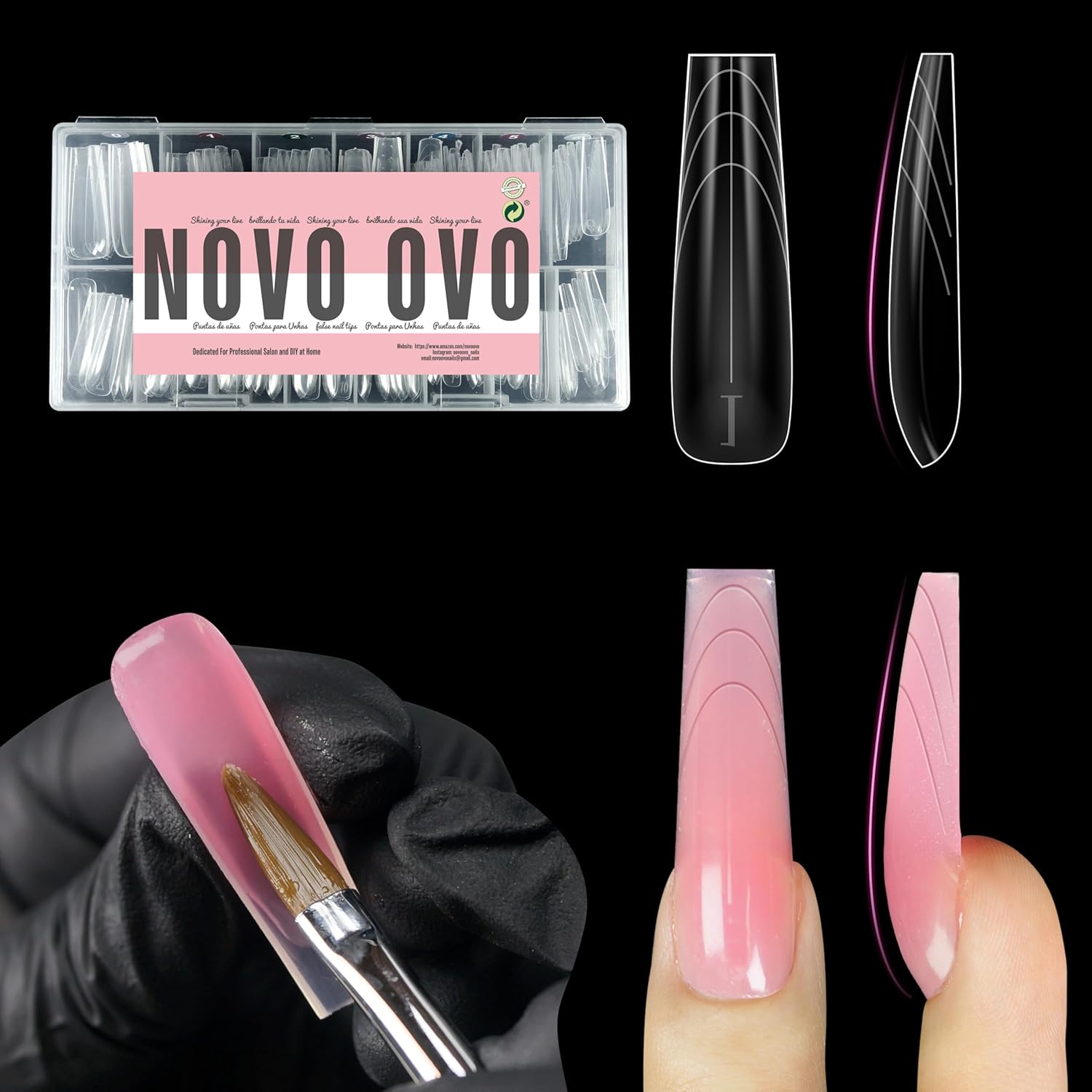 Novo Ovo Tapered Square Sculpted Nail Dual Forms set front view