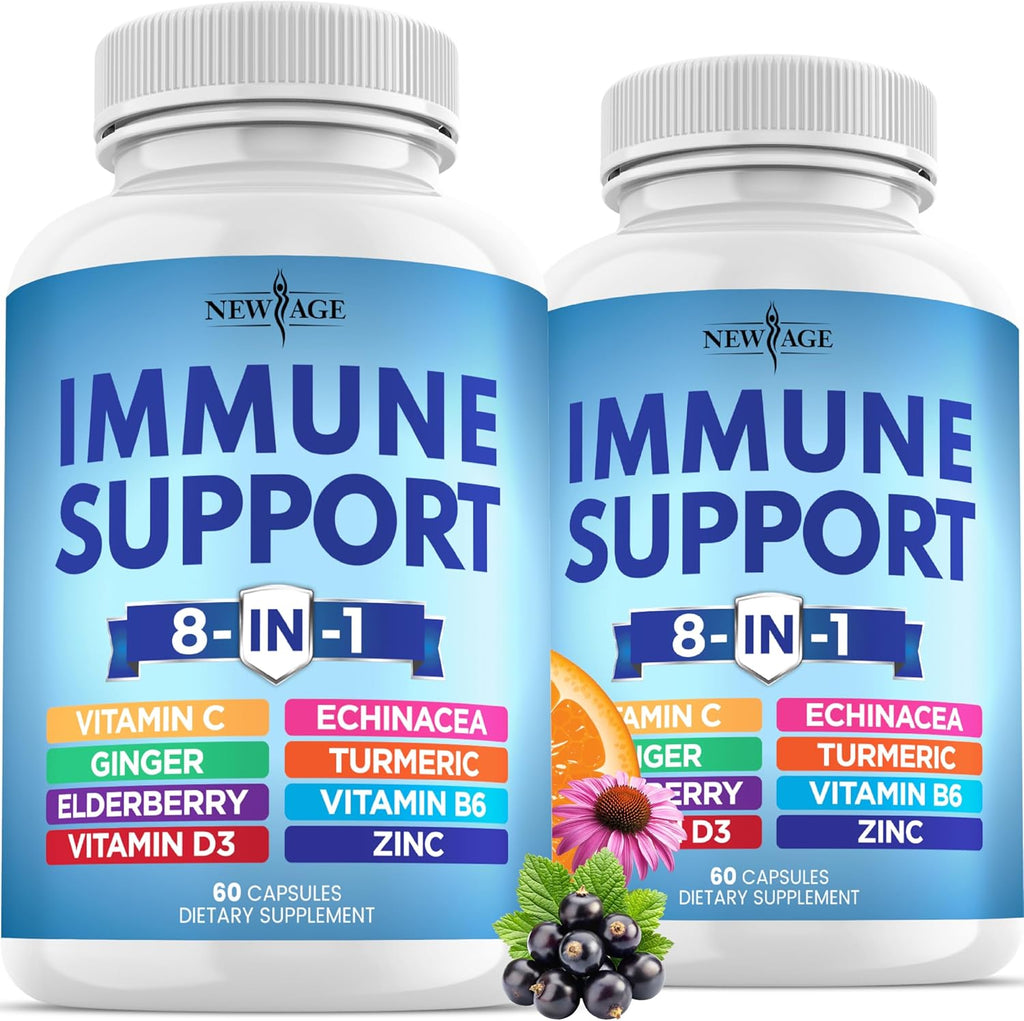 New Age 8 in 1 Immune Support Booster front view of bottle
