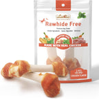 LuvChew Chicken Dog Chew Bones Medium, Rawhide Free, Grain Free, Made with Real Chicken & Wholesome Vegetables, Knotted Bones Medium 5pcs/Pack - Image 10