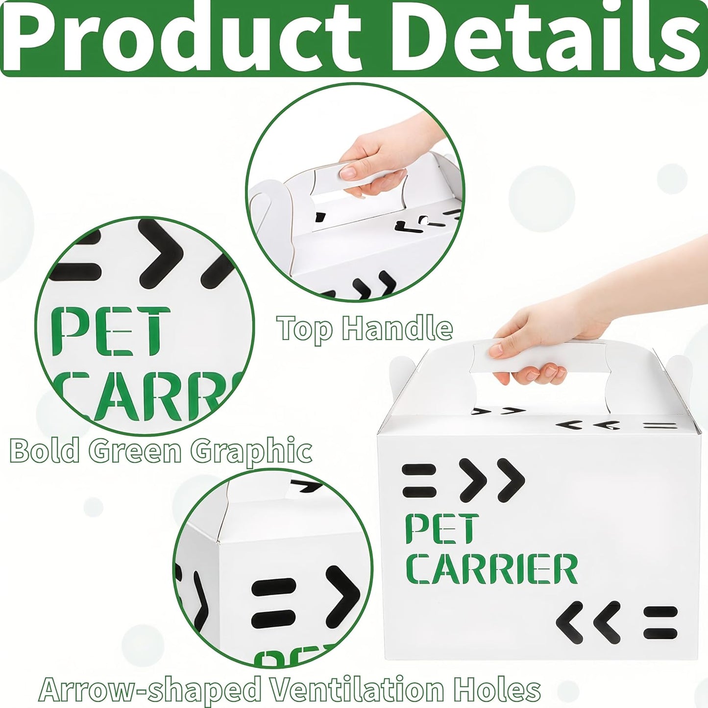 Coloch 20 Pack Cardboard Pet Carrier for Small Pets, 11x8x6 Inches Disposable Pet Transport Box for Small Pets, Chicks, Pullets, Fowls, Hamsters, Gerbils, Not for Adult Cats or Dogs - Image 3