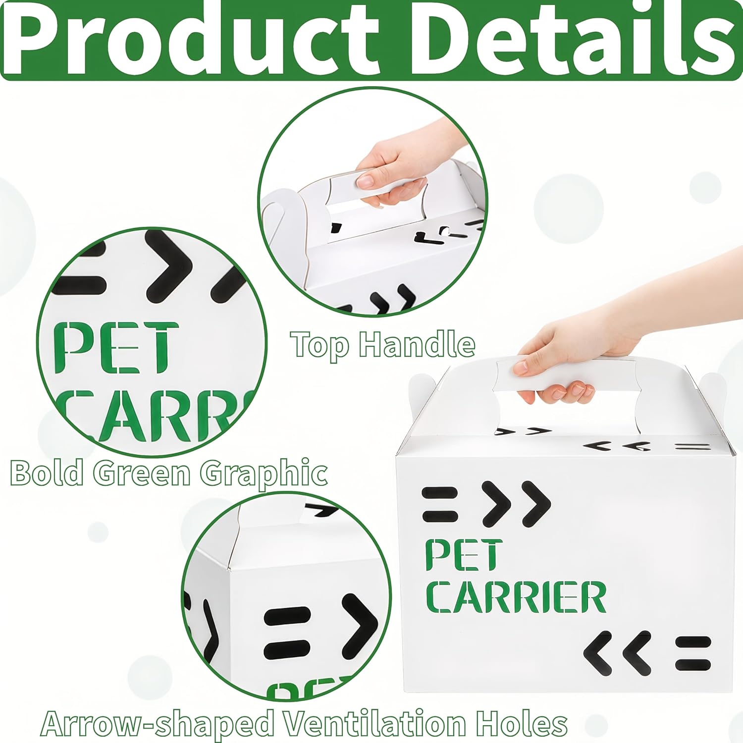 Coloch 20 Pack Cardboard Pet Carrier for Small Pets, 11x8x6 Inches Disposable Pet Transport Box for Small Pets, Chicks, Pullets, Fowls, Hamsters, Gerbils, Not for Adult Cats or Dogs - Image 3
