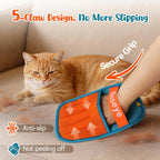 Five finger electrostatic pet hair removal tool removing hair from car seats