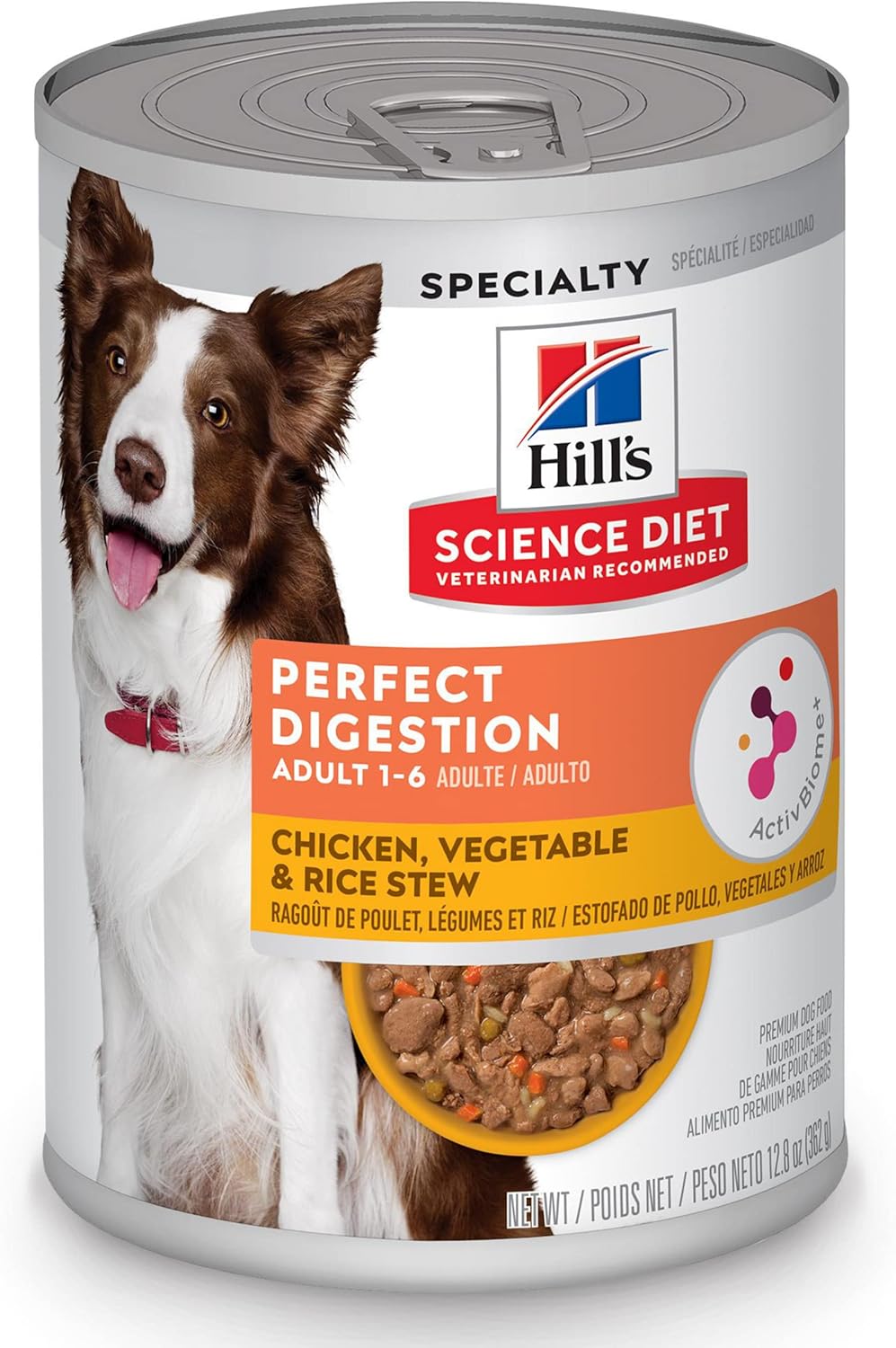Hill's Science Diet Adult 1-6 Perfect Digestion Wet Dog Food, Chicken & Rice, 12.8 oz. Cans, 12-Pack - Image 12