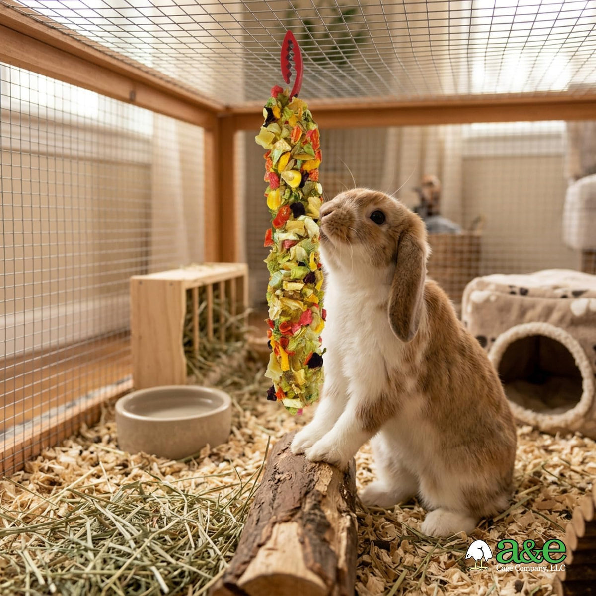 A And E Cage Company pet snack packaging reverse side