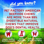 Pet Factory American beefhide natural dog treats ingredients info
