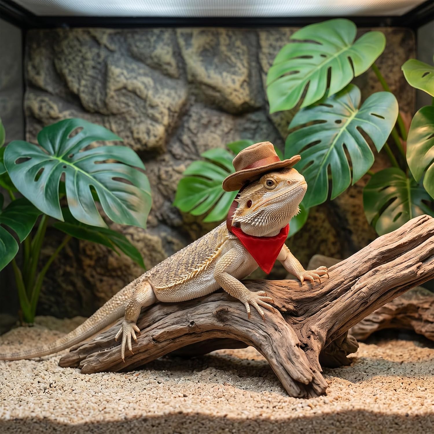 Small animal western outfit suit for chameleons and amphibians