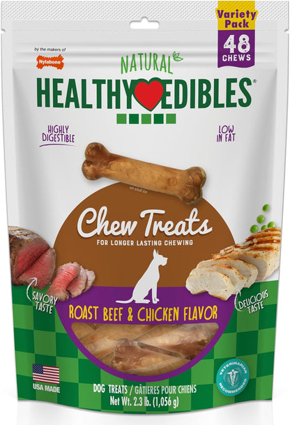 Nylabone Healthy Edibles Natural Chews, Long Lasting Dog Bones, Healthy Dog Treats, Bacon Flavor, X-Small (8 Count) - Image 13