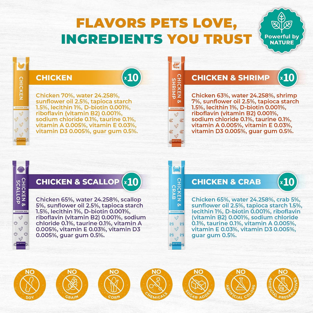 Forty stick pack of Beloved Pets cat treats