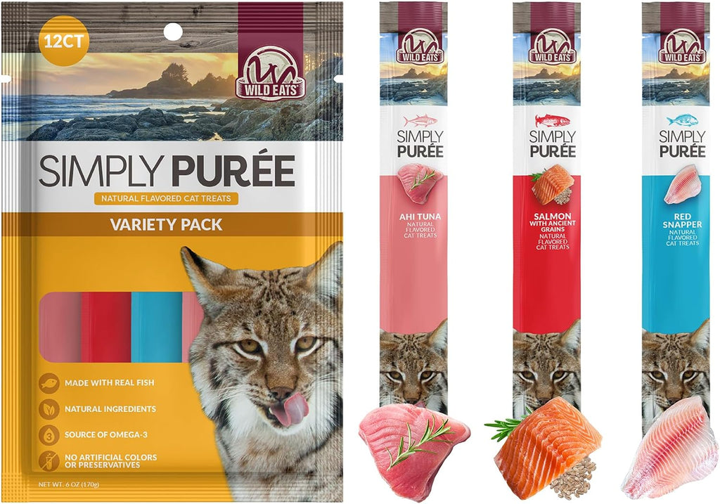 Wild Eats Simply Puree Variety Tub for Cats | 48 Individual Servings of All-Natural, High-Protein Puree Treats | Includes Multiple Flavors | Grain-Free, No Artificial Additives, Smooth Texture - Image 10