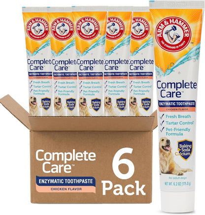 Arm & Hammer Complete Care Enzymatic Dog Toothpaste with Baking Soda and Calcium, Fluoride-Free Chicken Flavor for Plaque, Tartar, and Fresh Breath, 6.2 Oz Value Size - Image 11