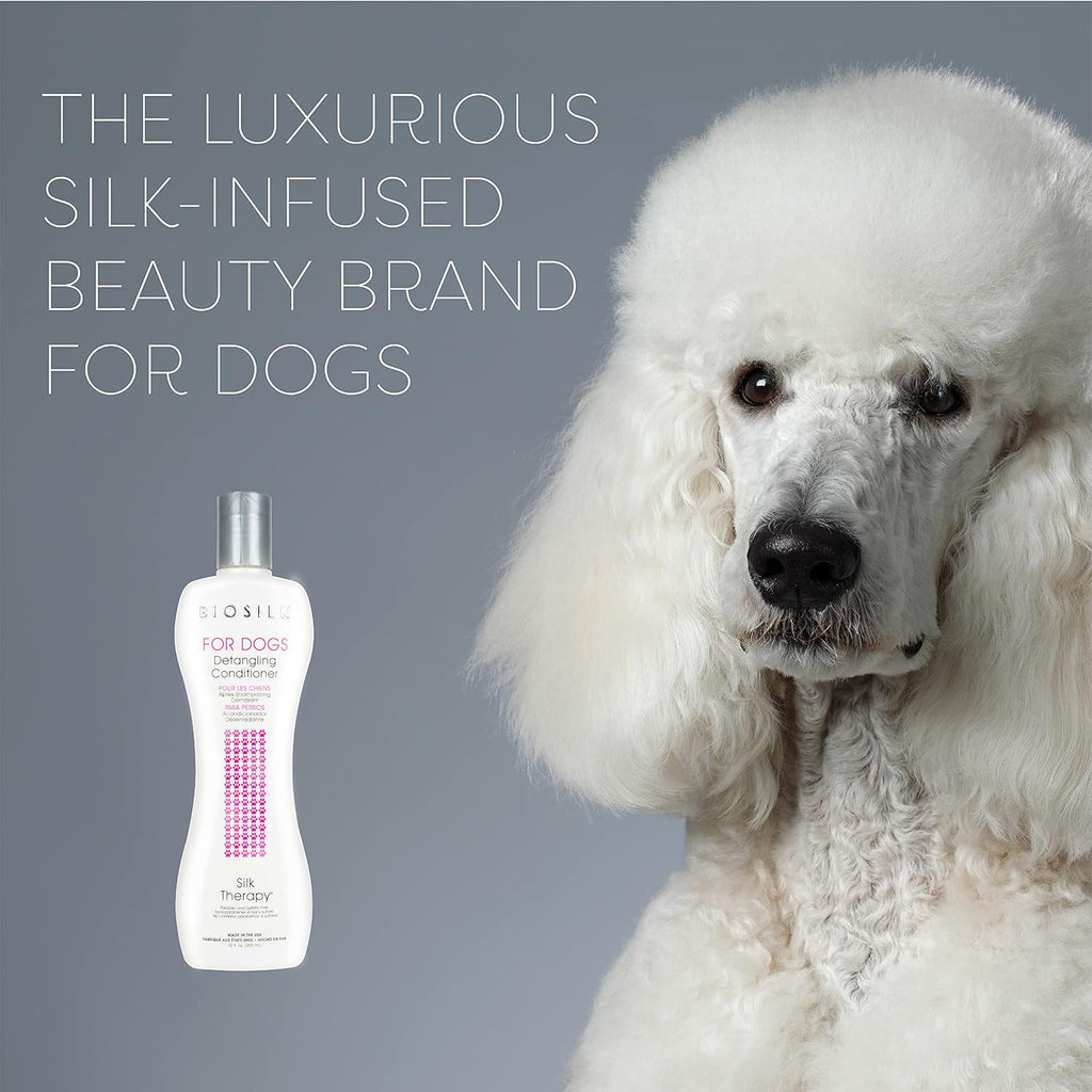 Premium silk protein dog conditioning treatment for shiny pet coats