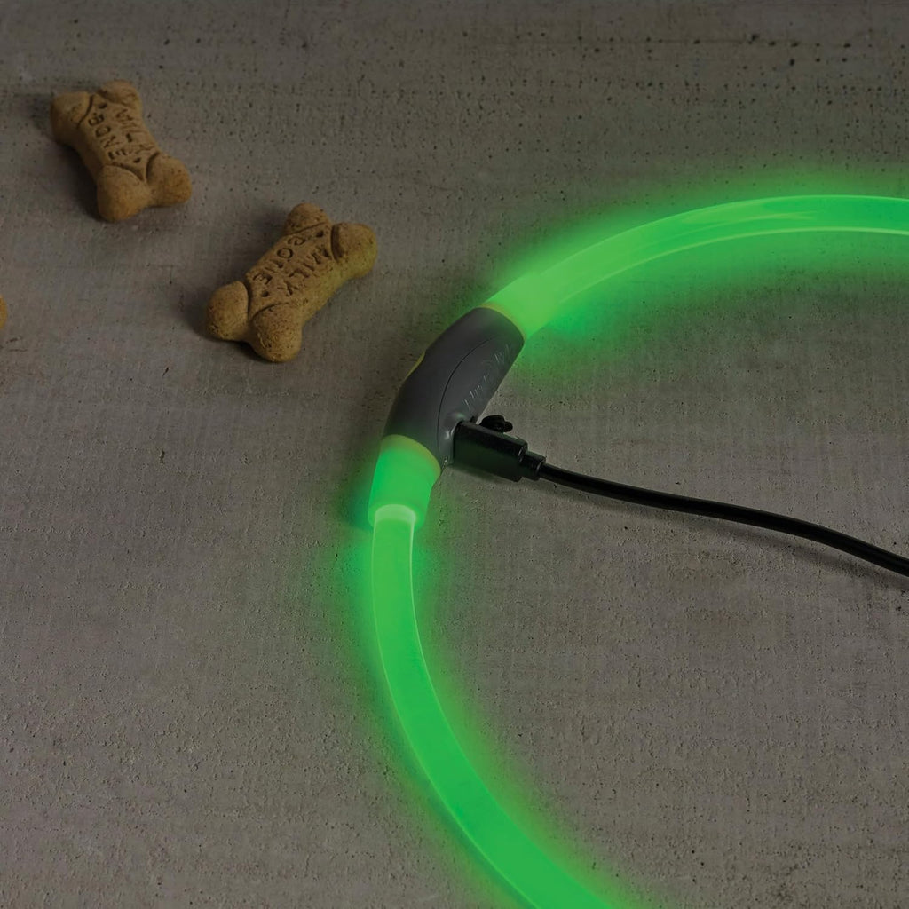 Nite Ize NiteHowl Rechargeable LED Safety Necklace - Dog Light for Dog-Walking Gear - Weather-Resistant Design - 5 Hours Runtime - Cut to Fit from 12" to 27" - Green - Image 9