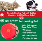 Gelbesty waterproof cordless pet warmer packaging box with clear safety and microwave heating guidelines