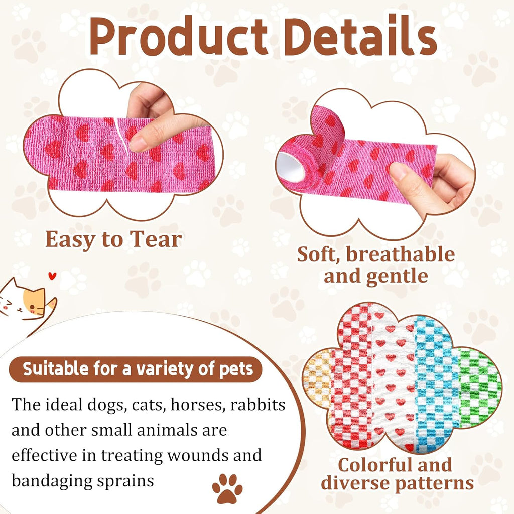 Pet vet wrap 2 inch roll for dog wound care