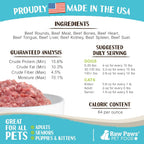 Raw Paws Signature Blend beef log packaging details