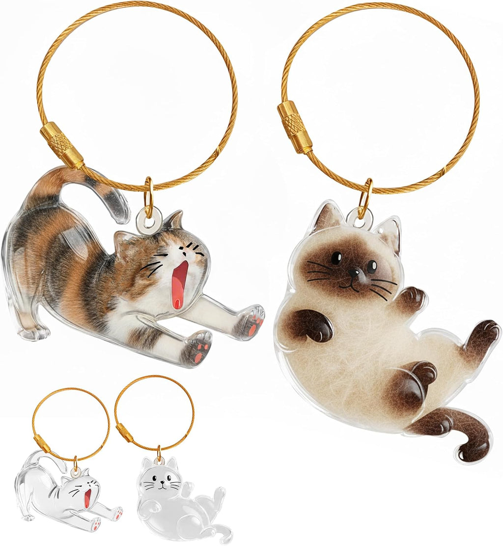 2Pcs Cat Hair Keepsake Bottles, Pet Hair Keychain for Collecting Hair, Furever Gift for Pet Lovers, Cat Keychain Memory Keepsake - Image 9