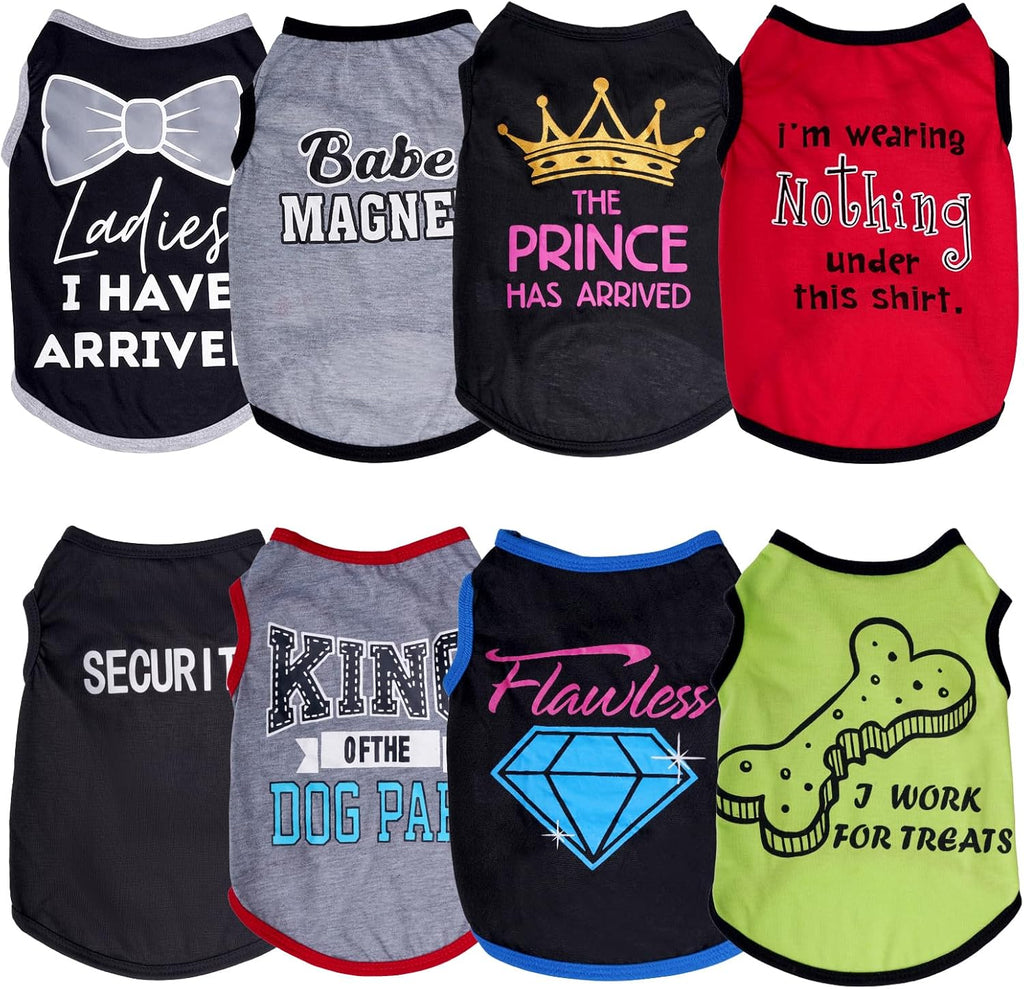 Hoyuwak funny printed dog shirts front view breathable summer pet apparel