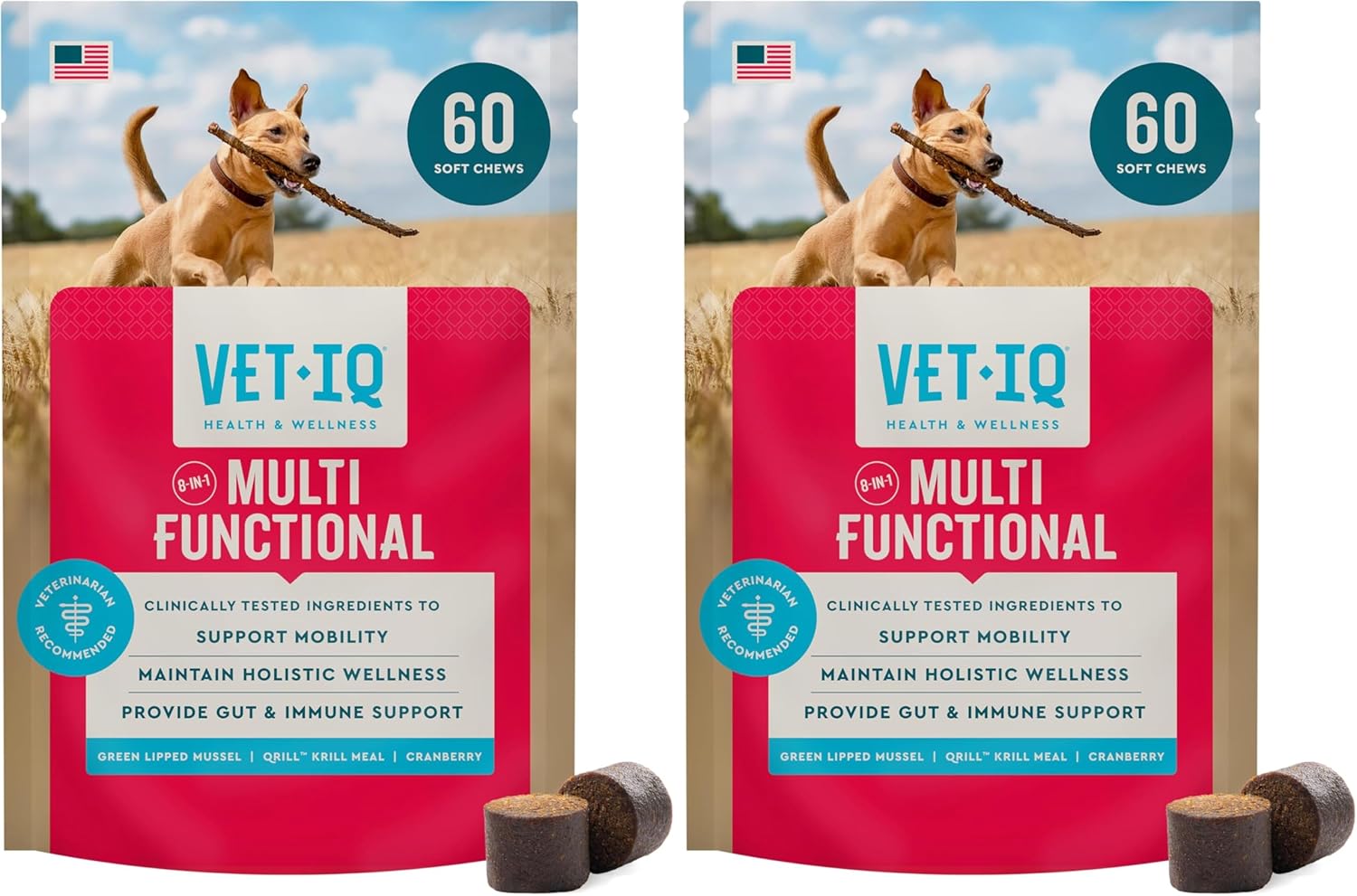 VetIQ 8-in-One Multifunctional Supplement for Dogs, Supports Hip & Joint, Urinary Tract, Immune System, Skin Health and Heart Health, Soft Chews, Made in the USA, 60 Count - Image 9