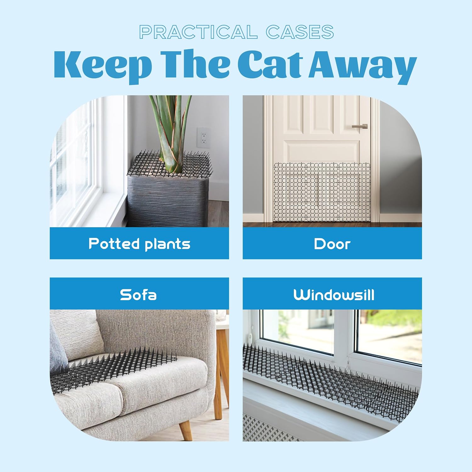 Oceanpax 10 pack cat deterrent mats for garden protection