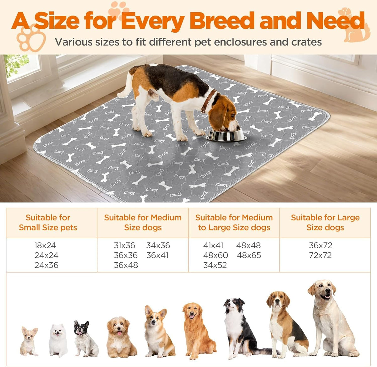 Baodan reusable puppy pads grey texture close up