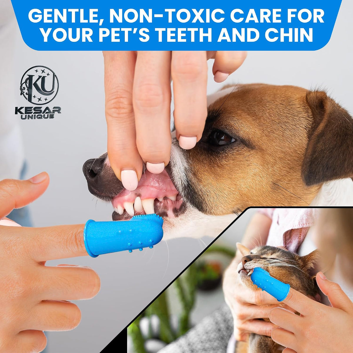 Complete 8 piece pet bathing and massage tool set
