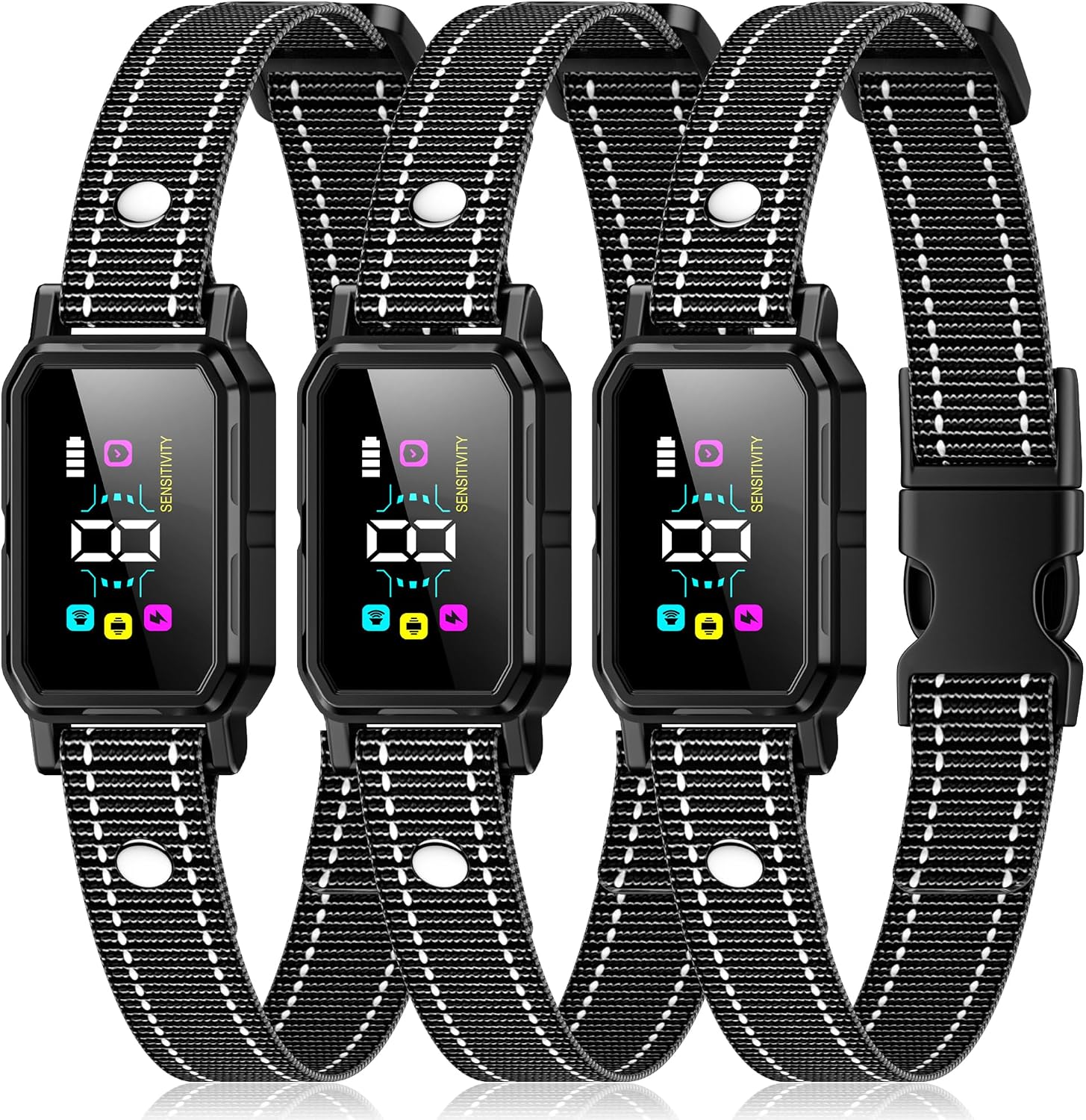 DcvPlan 3-pack dog bark collar front view