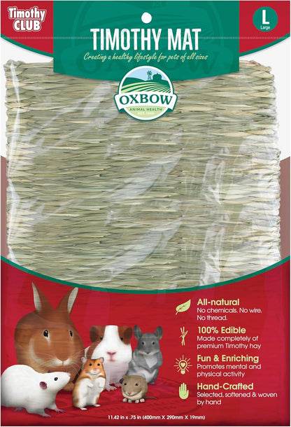 Oxbow Timothy Hay Mat - Edible Habitat Accessory for Rabbits, Guinea Pigs, Chinchillas & Rats - Hand-Woven Natural Mat and Chew, Cage Enrichment for Dental Health, Comfort & Instinctual Play, Medium - Image 11