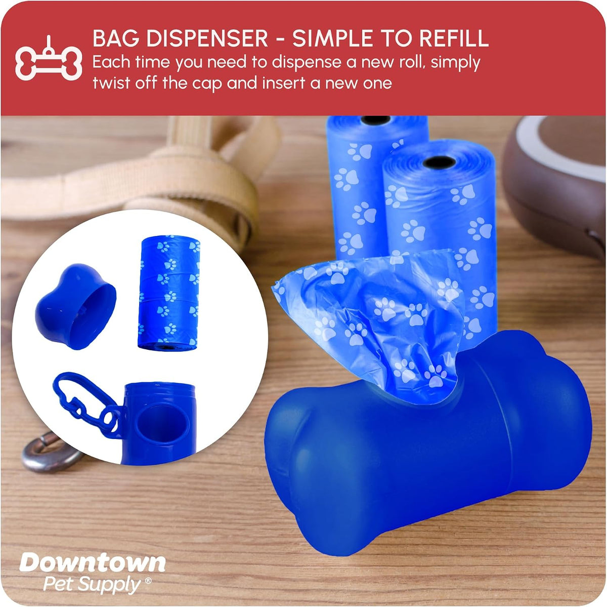 Large size dog poop bags for outdoor puppy walking travel