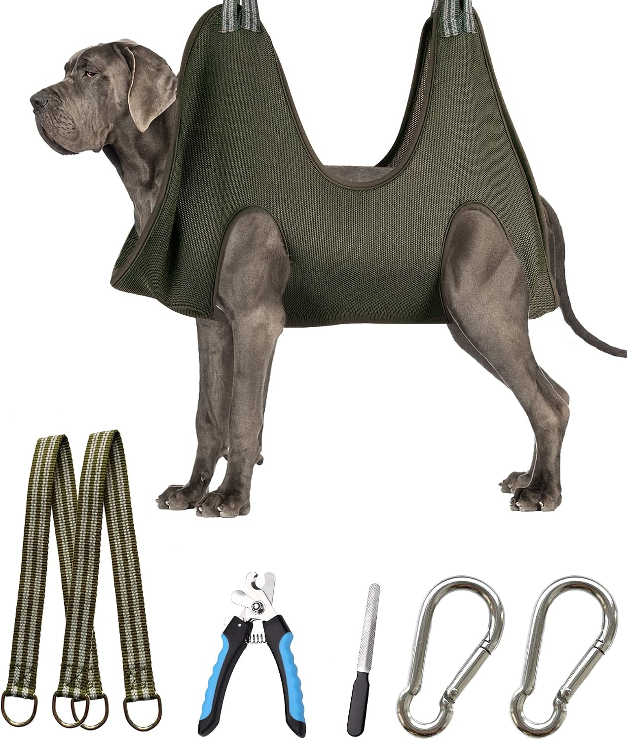 Kkiimatt 10 in 1 Pet Grooming Hammock Harness with Nail Clippers/Trimmer, Nail File, Dog Hammock/Grooming Sling for Nail Trimming/Clipping - Image 9