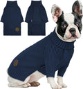 Cyeollo turtleneck dog sweater front view in navy blue color