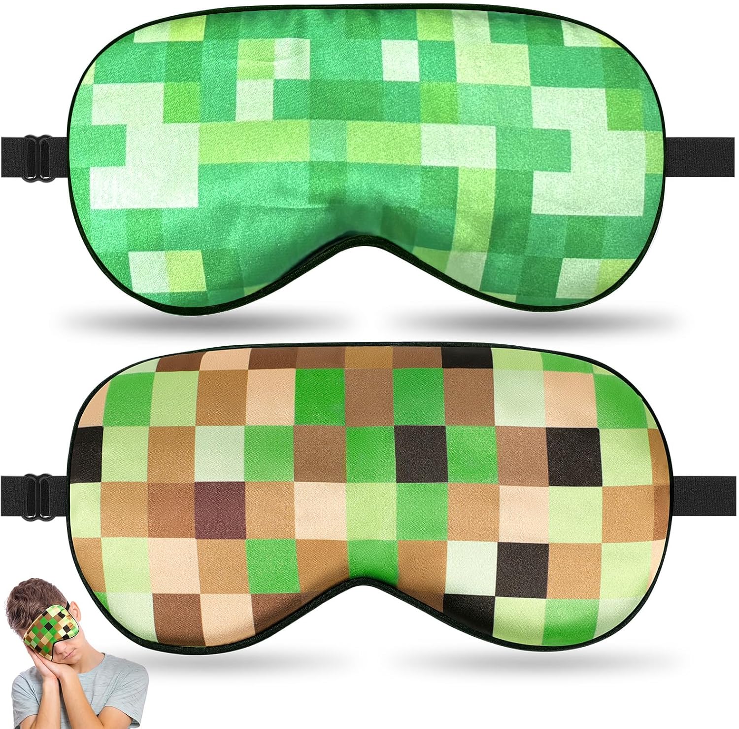 NganSuRong 2 piece kids silk sleep mask front view