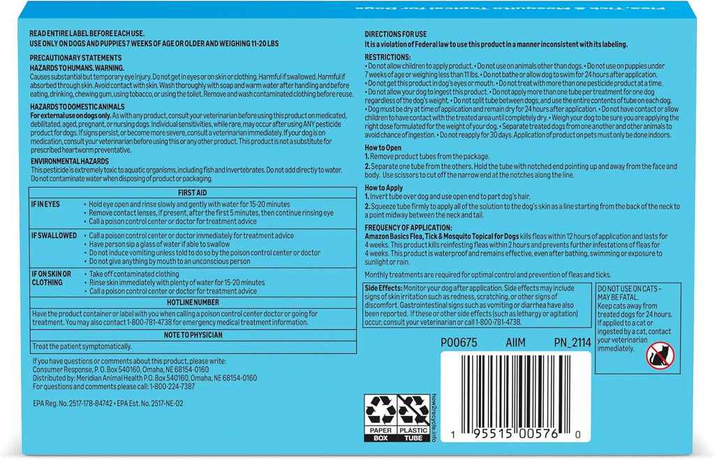 Amazon Basics Flea, Tick & Mosquito Topical Treatment & Prevention for Medium Dogs (11-20 pounds), Fast-Acting, Kills Fleas, Eggs & Larvae, 30 Day Protection, 6 Count, Packaging May Vary - Image 9