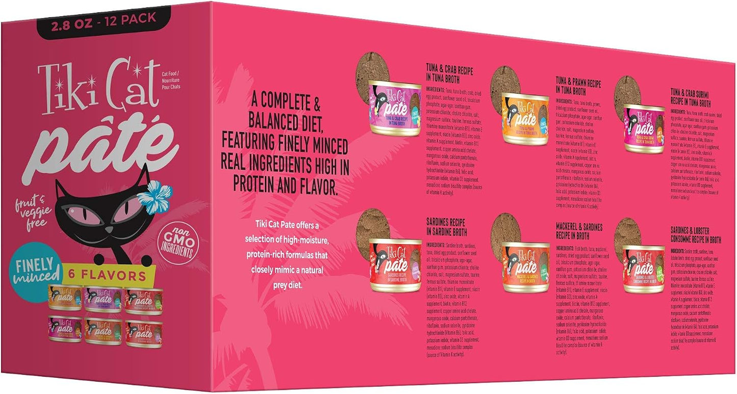 Tiki Pets Tiki Cat Grill Pate Wet Cat Food Variety Pack can texture detail
