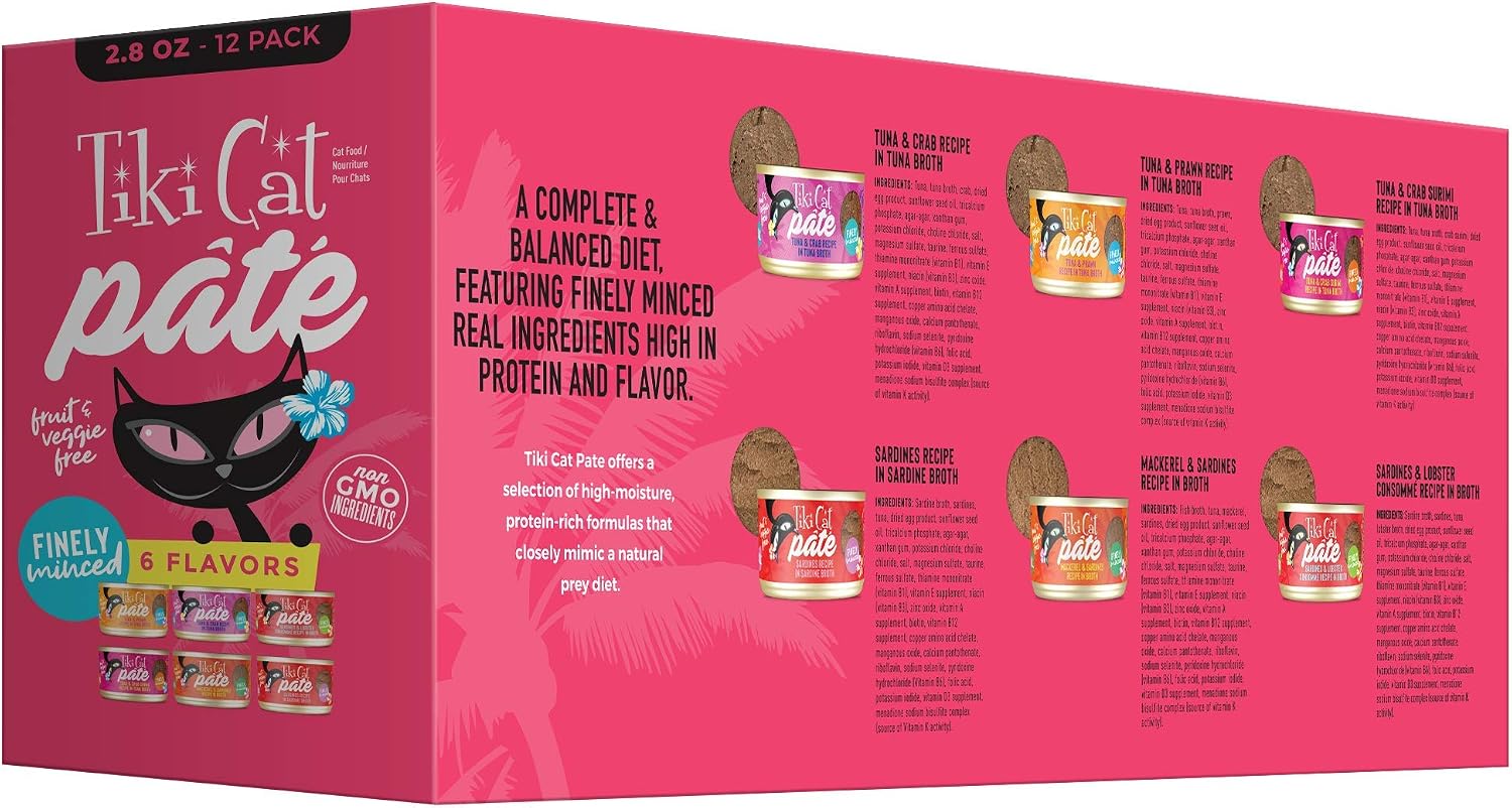 Tiki Pets Tiki Cat Grill Pate Wet Cat Food Variety Pack can texture detail