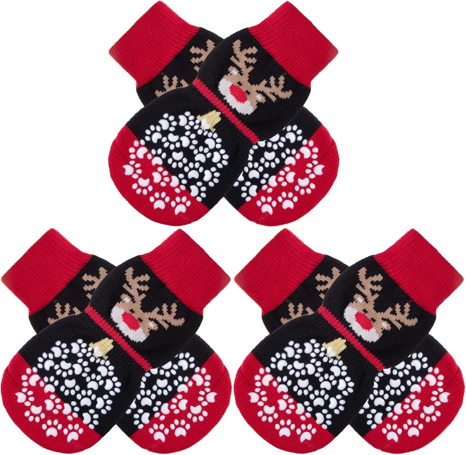 EXPAWLORER 6Pcs Anti-Slip Dog Socks to Prevent Licking Paws,Dog Shoes for Hot Pavement,Dog Booties Traction Control on Hardwood Floor,Boots & Paw Protectors, for Puppy Small Medium Large Senior Dogs - Image 10
