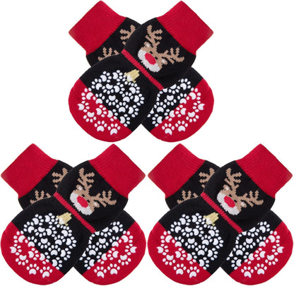 EXPAWLORER 6Pcs Anti-Slip Dog Socks to Prevent Licking Paws,Dog Shoes for Hot Pavement,Dog Booties Traction Control on Hardwood Floor,Boots & Paw Protectors, for Puppy Small Medium Large Senior Dogs - Image 10