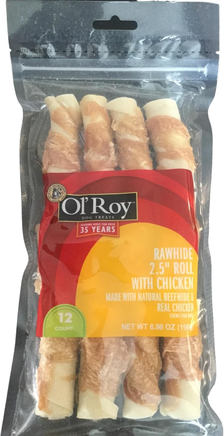 Ol' Roy safe non toxic beefhide chew rolls for dogs of all sizes