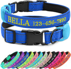 Personalized Dog Collar with Embroidered Name and Phone, Nylon Collar for Dog with Silicone Holder for AirTag, Neoprene Lining, Plastic Quick-Release Buckle (Pink) - Image 15