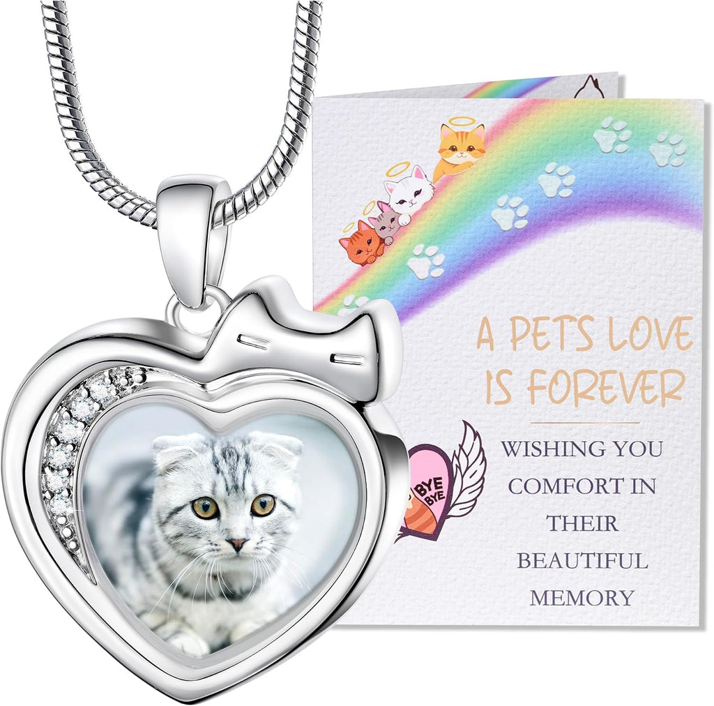 Farfume Personalized Pet Urn Necklace for Dog Cat Ashes Cremation Pet Memorial Customized Photo Text Engraving Pendant Keepsake Funeral Jewelry - Image 15