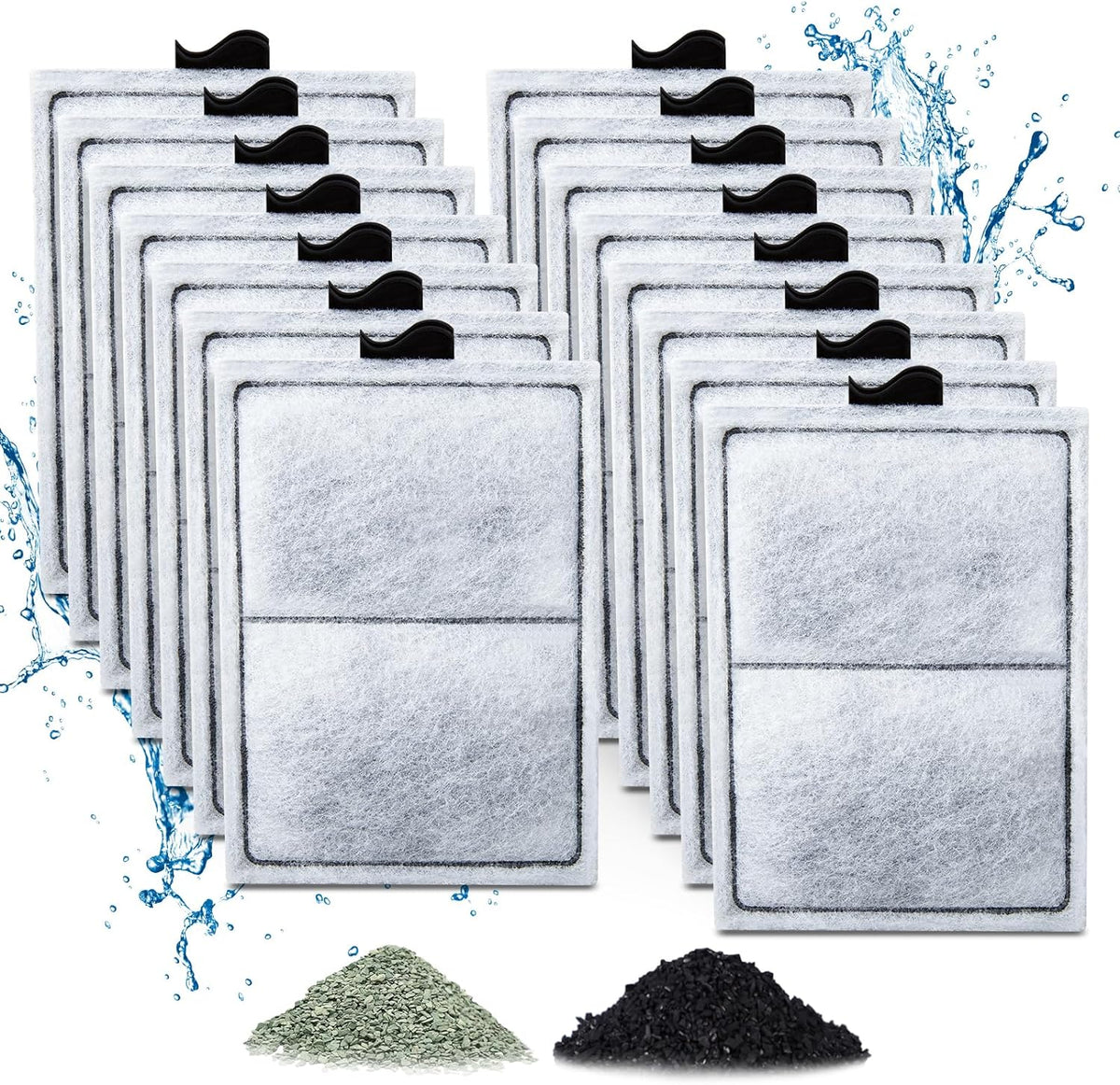 Zuqqony PF-L filter cartridges 15 pack front view showing premium replacement aquarium media.
