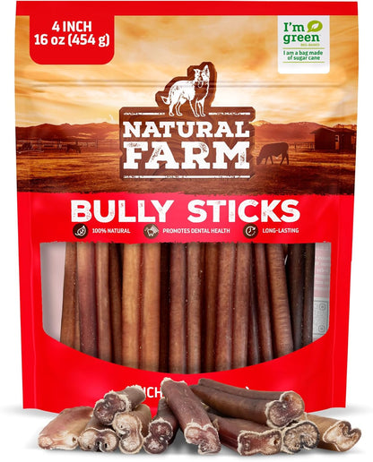 Natural Farm Odor-Free Bully Sticks (4-8", 16oz) ALL-NATURAL Long-Lasting Chews, 100% Beef Pizzle, Grass-Fed, Grain-Free, Hormone-Free, Protein for Muscle Development & Energy, Perfect For Medium Dogs - Image 11