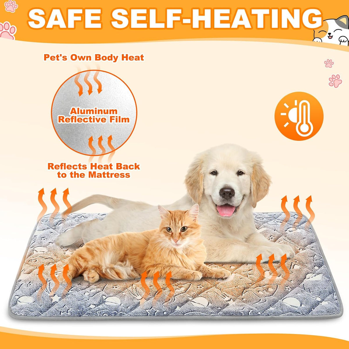 Soft flannel cat heating bed surface texture detail
