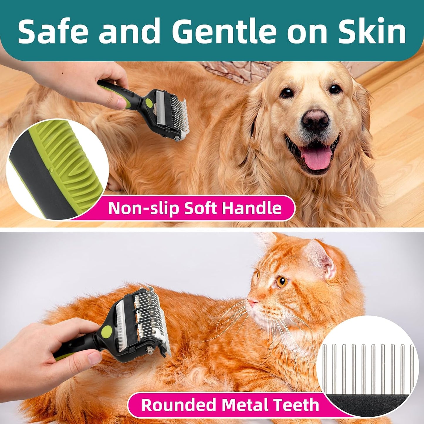 Pinkielink 3-in-1 tool demonstrating dematting comb side