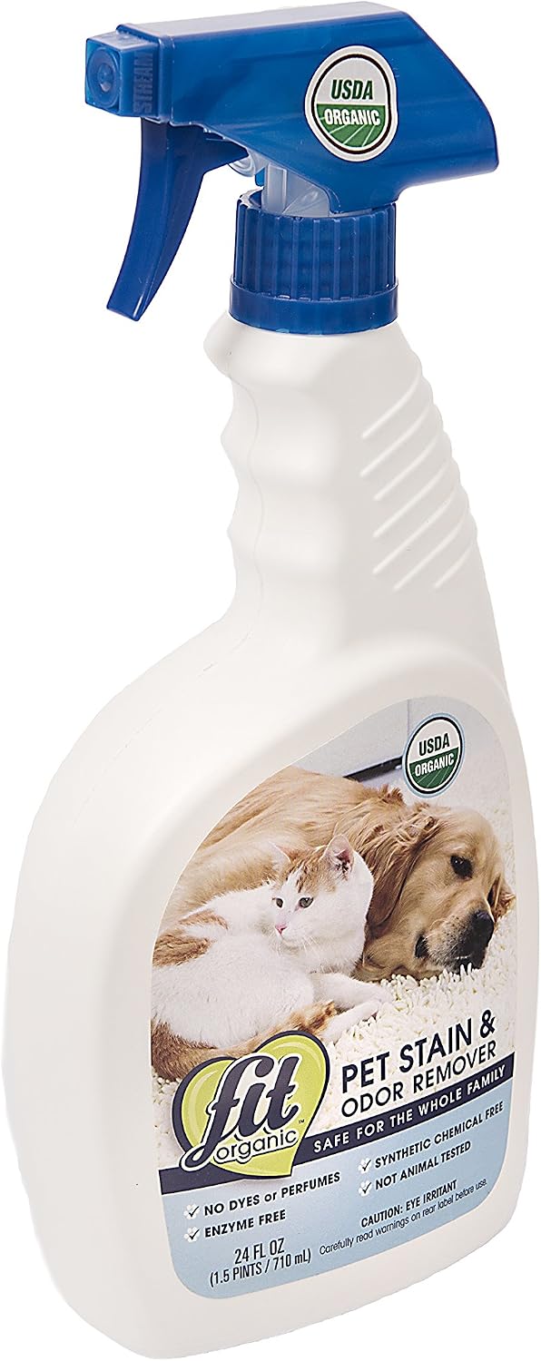 USDA Certified Organic enzyme free pet odor eliminator on carpet