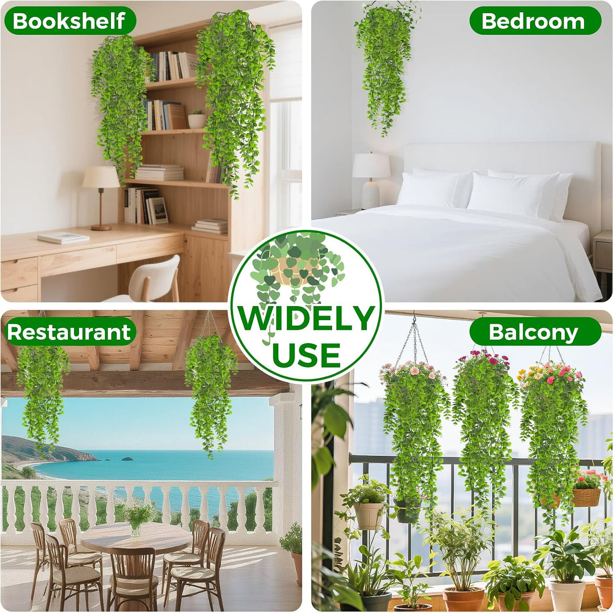Rainflow 2 pieces artificial hanging plants full length layout