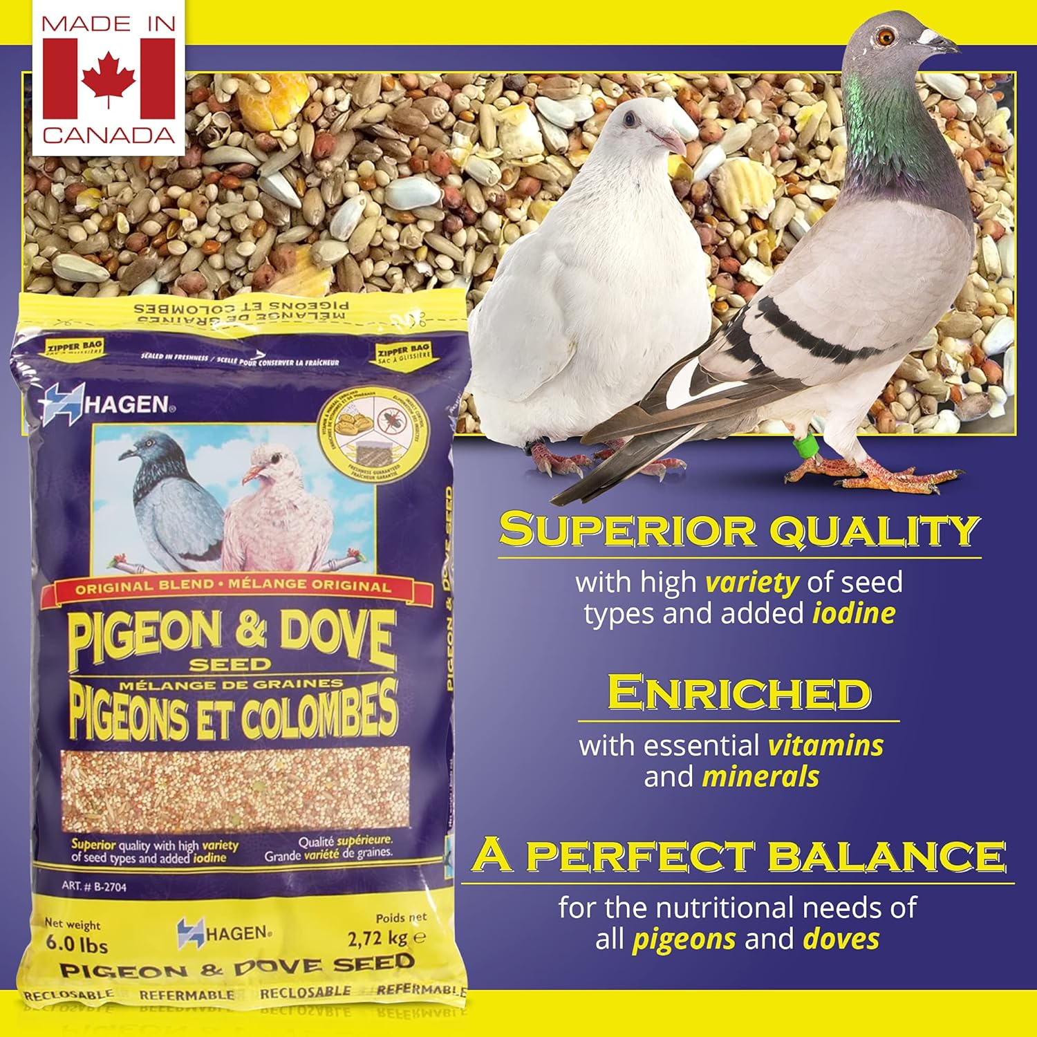 Close up of Hagen Pigeon and Dove nutritionally complete bird food texture