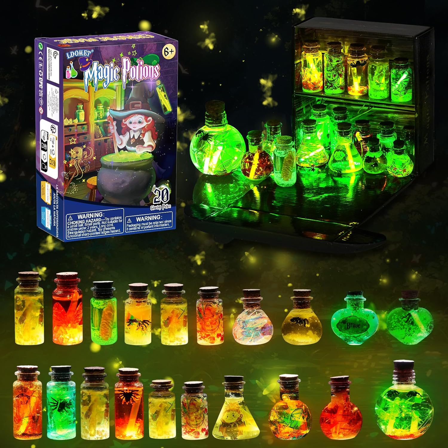 LDomet magic potions craft kit with 20 bottles and display box