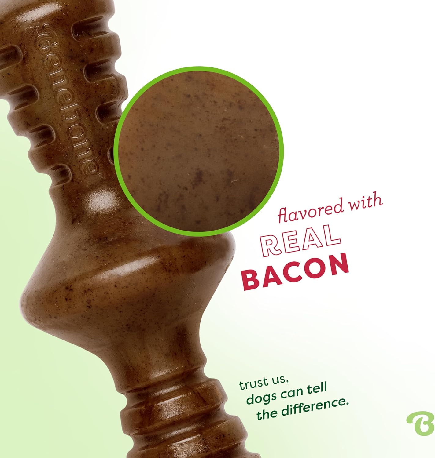 Benebone Zaggler Rolling Dog Chew Toy for Aggressive Chewers, Real Bacon, Made in USA, Medium - Image 2