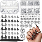 Teaaha 12 grids metal punk nail charms kit front view box