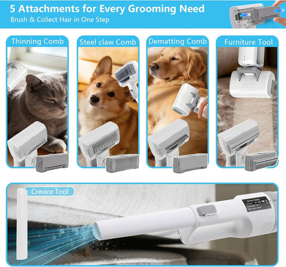 Delomenpa ultra quiet pet deshedding brush showing the one touch hair removal button mechanism